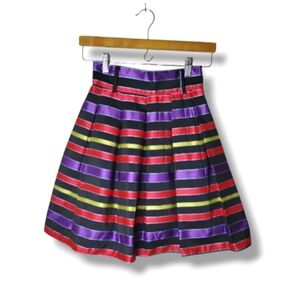 Vintage My Michelle Striped Satin/Taffeta Pleated Skirt | NWT | Juniors 7 | USA